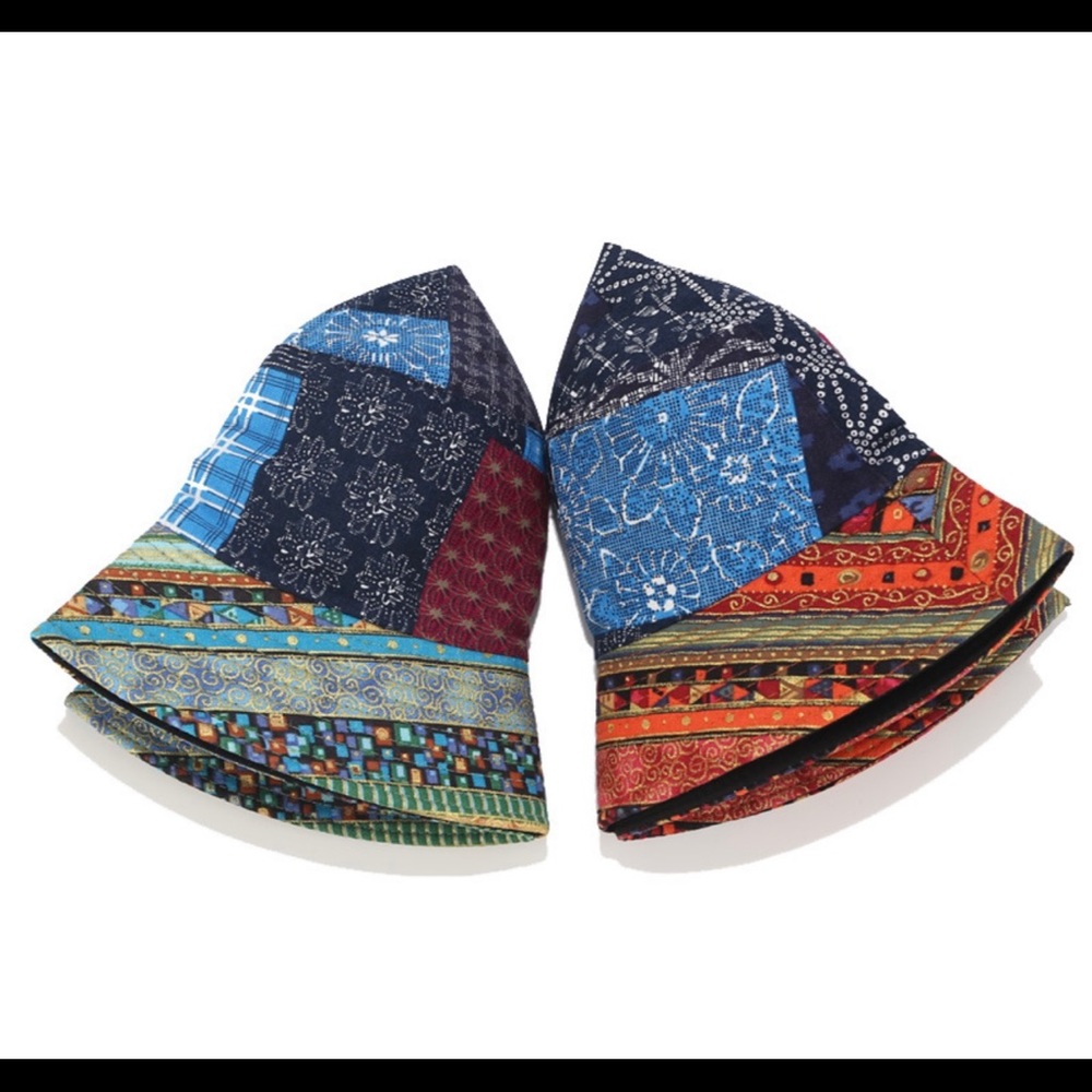 New Cotton Unisex Retro Streetwear Double side fisherman’s bucket pattern hat - Picture 3 of 7
